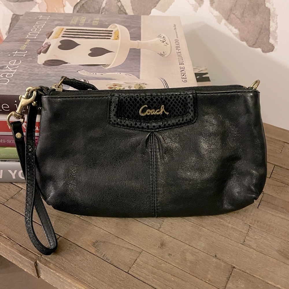 Leather Coach Wristlet